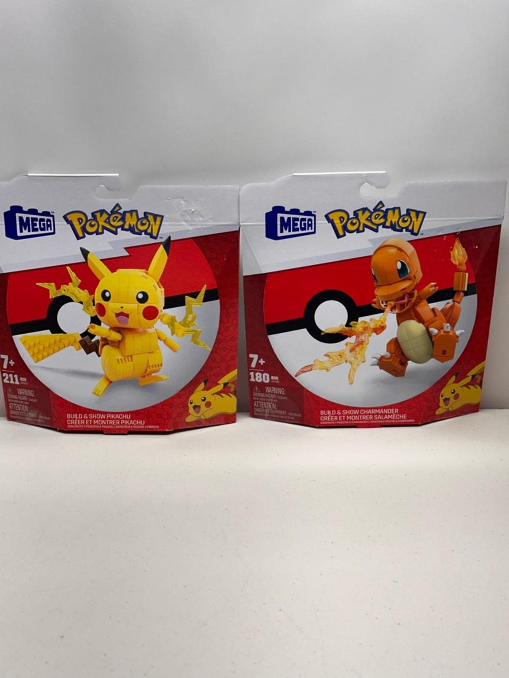 Pokémon Build & Show Pikachu and Charmander Toy Sets - Yellow & Orange